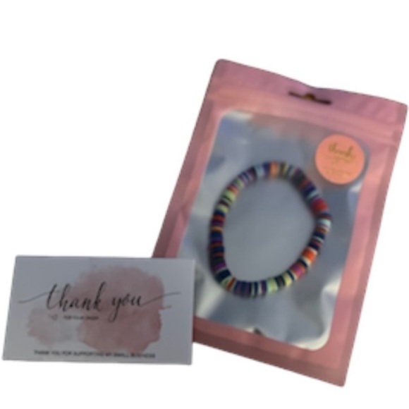 BRACELET. Splash of summer/multicolored clay disc stretch bracelet. - Picture 7 of 10